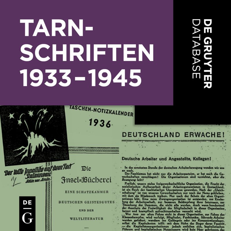 database: Tarnschriften 1933 bis 1945